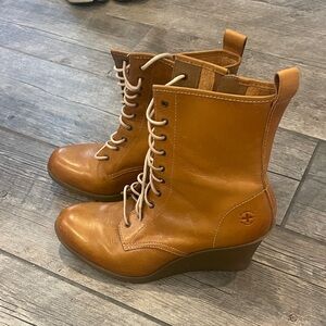 Dr. Martens Brown Leather Heeled Boots